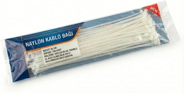 Smartizi 100 Adet Beyaz Kablo Bağı 35 Cm - Xxl Boy Plastik Cırt Kelepçe - Klima, İnşaat Sanayi Tipi Ekstra Uzun Bağ ürün görseli 1