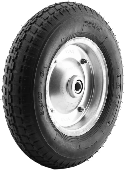 El Arabası Yük Taşıma Tekeri Siboplu Bilyeli Rulmanlı Havalı Dublex 370X80 Mm Çelik Jant Tekerlek ürün görseli 1