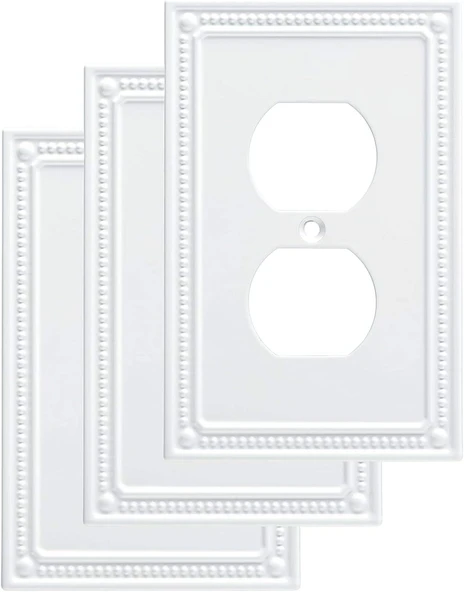 Franklin Brass Beaded Çift Yönlü/Switch Plaka/Kılıf, Tek, Beyaz, W35059V-Pw-C ürün görseli 1