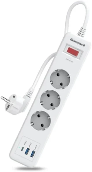 Honeywell Akım Korumalı Priz 3Lü 1Xtype-C 2Xusb-A Hc000037 ürün görseli 1