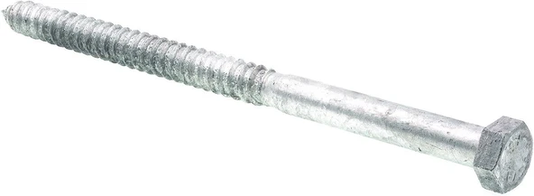 Prime-Line 9057586 Altıgen Gecikme Vidaları, 1,5 Cm X 10 Inç, A307 A Sınıfı Sıcak Daldırma Galvanizli Çelik, (5'Li Paket) ürün görseli 1