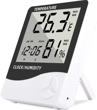 -1 Masa Saati Derece Termometre Isı Nem Saat Alarm Dijital Nem Ölçer ürün görseli 1