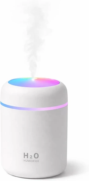 Mini Hava Nemlendirici 300Ml Rgb Işıklı Type-C Buhar Makinesi Sessiz Ortam Nemlendirici Aroma Difüzörü Beyaz ürün görseli 1