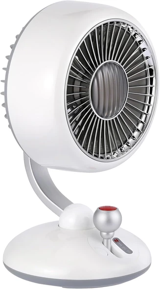 Juo Q3 120° Salınımlı 3 Kademeli Led Işıklı Şarjlı Masaüstü Fan Vantilatör Beyaz ürün görseli 1
