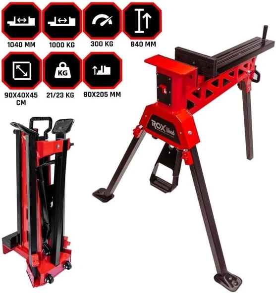 Rox Wood Çok Amaçlı Katlanır Portatif Çalışma Tezgahı (153Rox0194) ürün görseli 1