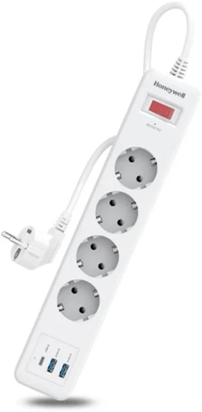Honeywell Akım Korumalı Priz 4Lü 1Xtype-C 2Xusb-A Hc000042 ürün görseli 1