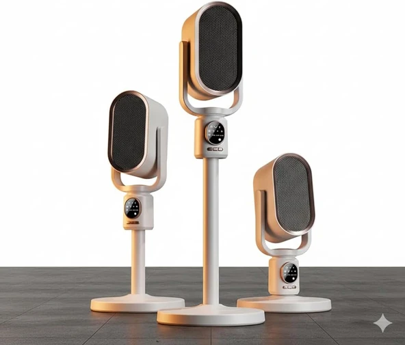 Robo Teleskopik Ayaklı Isıtıcı, 2251-2500W, Gri, Taşınabilir, İç Mekan Kullanımı, Elektrikli, 220-240V, 50/60 Hz ürün görseli 1