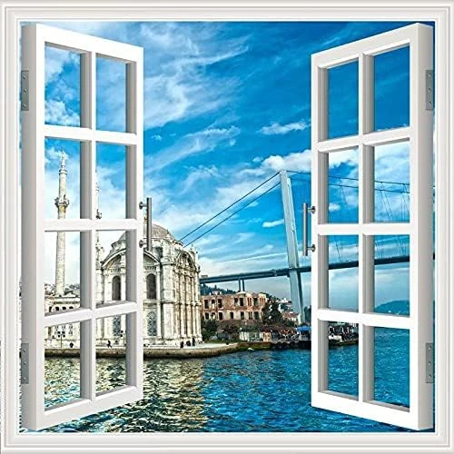 Pencere Poster Duvar Kağıdı Ortaköy Yapışkanlı Sticker ürün görseli 1