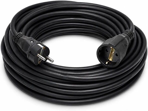 3X2.5Mm Ttr Topraklı Siyah Kauçuk Seyyar Uzatma Kablosu (5 Metre) ürün görseli 1