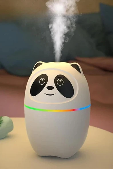 Sevimli Panda Figürlü Hava Nemlendirici, Ultrasonik Soğuk Buhar Makinesi, Led Işıklı Masaüstü Oda Nemlendirici ürün görseli 1