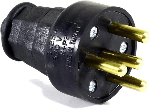 Trifaze Kauçuk Erkek Fiş 25 Amper 380 Volt ürün görseli 1