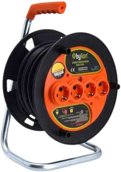 20 Metre Makaralı Uzatma Kablosu 3X2.5Mm Ttr – 4 Prizli, Ip20, Güç Göstergeli, Dayanıklı Dış Mekan İç Mekan Kullanımı Için Seyyar Elektrik Kablosu Bylion ürün görseli 1