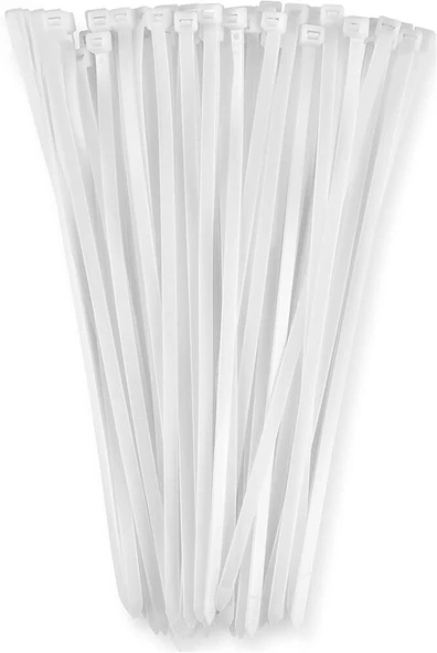 Promosyonca Kablo Bağı Seti, 100 Adet, Amerikan Kelepçesi, Cırt Elektrik Kablo Bağı, Dayanıklı, Organizasyon Düzenleme Için İdeal (Beyaz, 2.5X100 Mm) ürün görseli 1
