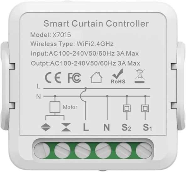 Xenon Akıllı Panjur Anahtarı Elektrikli Panjur Perde Jaluzi Için Modülü Uygulama Denetimli Panjur Şalteri Zamanlayıcı Anahtar Wi-Fi X7015 ürün görseli 1