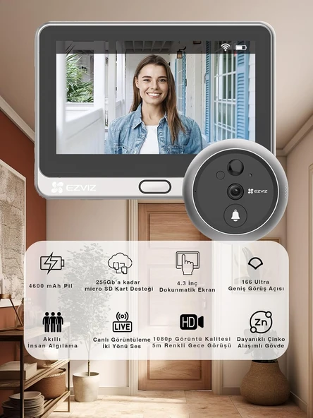 Ezviz Cs-Dp2 Kablosuz Görüntülü Diafon ürün görseli 1