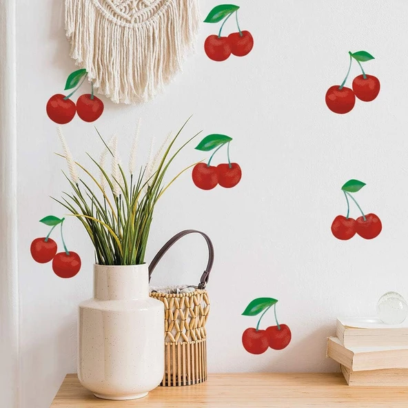 Tempaper Kiraz Soyma Yapıştır Duvar Çıkartmaları, Kırmızı ürün görseli 1