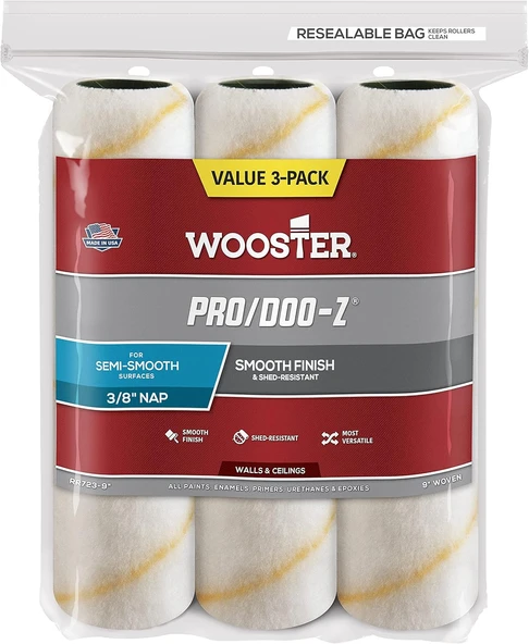 Wooster Fırça Rr723 – 9 Pro/Doo-Z Roller Cover 3/8 Inç Nap, 9 Inç ürün görseli 1