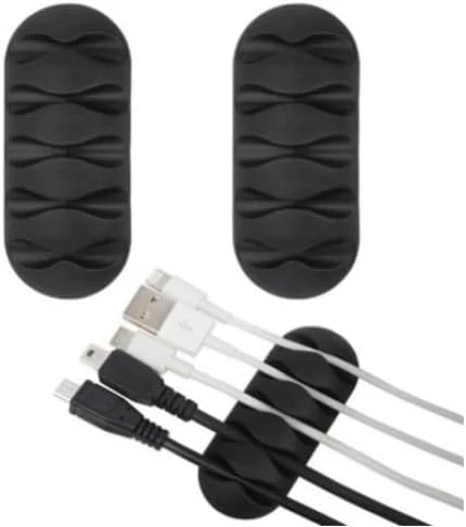 Kablo Düzenleyici Organizatör, 5 Kanallı, 67X28Mm, Yapışkanlı Bilgisayar, Sarj Aleti Kablo Düzenleyici, 3'Lü Set, Siyah ürün görseli 1