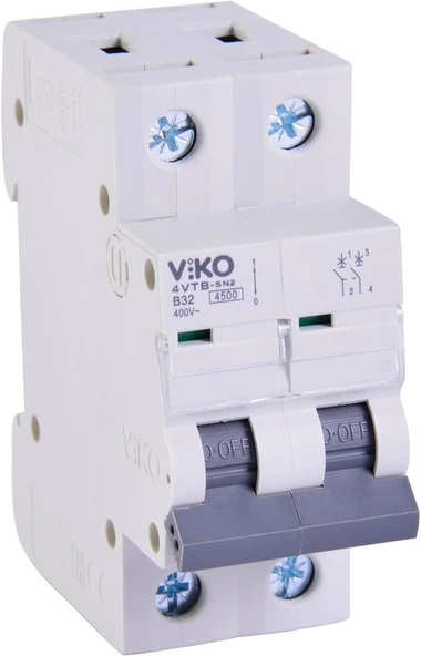 4Vtb-2B32 Otomatik Sigorta 4,5Ka B Tipi 2 Kutup 32A ürün görseli 1