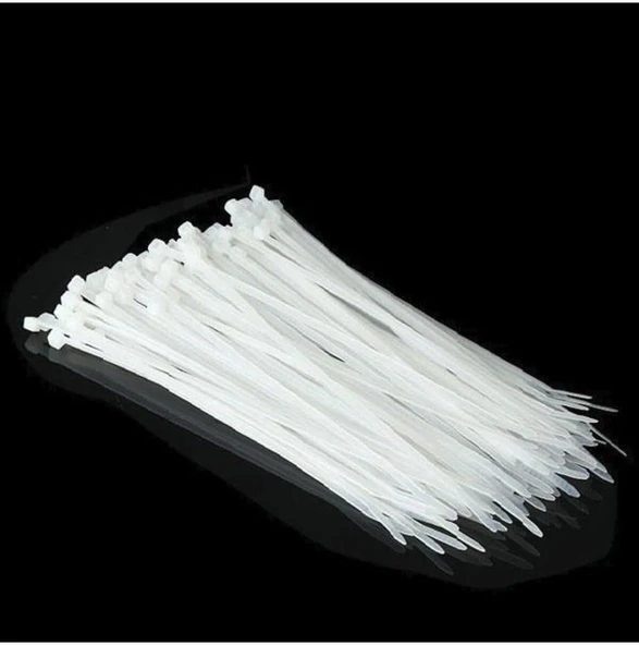 3,6X150 Mm Kablo Bağı Plastik Cırt Kelepçe Beyaz | Naylon 6.6 | 35 Mm Sıkma Çapı | Kg Mukavemet | 100 Adet ürün görseli 1