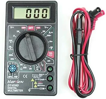 Dt-830D Dijital Multimetre Avometre - Digital Ölçü Aleti - Akım, Voltaj, Direnç Ölçer - Siyah Ölçü Aleti ürün görseli 1