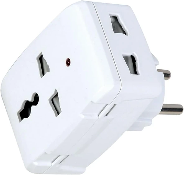 Universal Priz Çevirici Dönüştürücü, Işıklı Çok Amaçlı Golyat Fiş, Ab (Europlug), Abd (Nema), İngiltere, Avustralya-Çin, 110-250V Ac Geniş Voltaj Aralığı 13A-250W Yük Kapasitesi ürün görseli 1