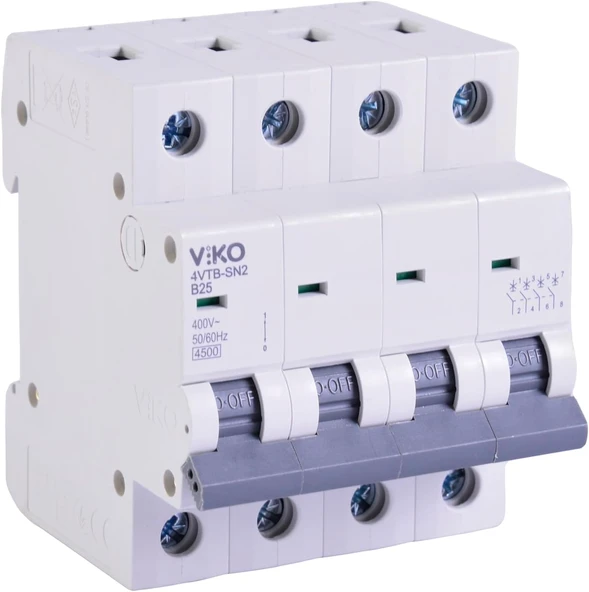 4Vtb-4B25 Otomatik Sigorta 4,5Ka B Tipi 4 Kutup 25A ürün görseli 1