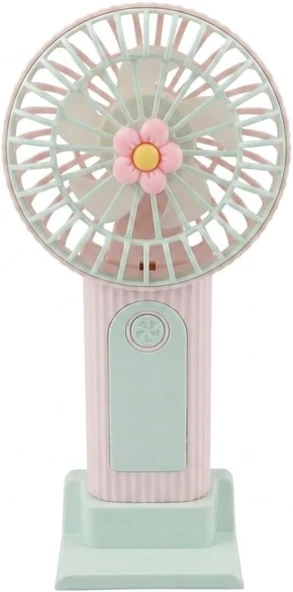 Mini-Fan Taşınabilir El Fanı, Pembe, Usb Şarjlı, 3 Kademeli Hız, Masaüstü Standlı, 16 Cm, 3 Kademeli Hız Ayarlı, Pembe ürün görseli 1