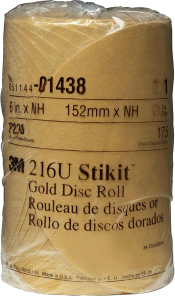 01438 Stikit Gold 6" P220A Grit Disc Roll ürün görseli 1