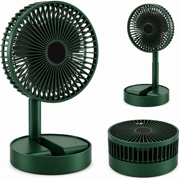Robeve Masaüstü Şarjlı Vantilatör Katlanabilir Taşınabilir Fan – 3 Kademeli Hız, Usb Şarjlı, Uzun Pil Ömrü, Sessiz Çalışma, Ofis Ev Seyahat İçin Mini Fan - Taşınabilir Vantilatör ürün görseli 1