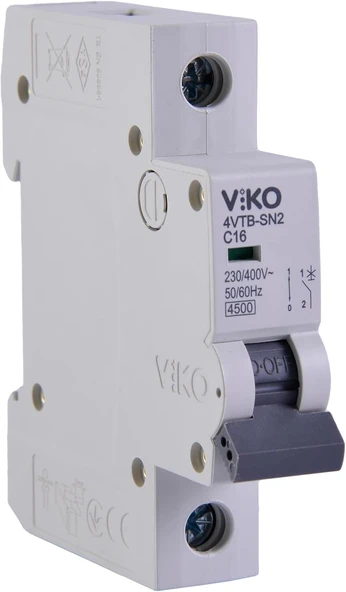 4Vtb-1C16 Otomatik Sigorta 4,5Ka C Tipi 1 Kutup 16A ürün görseli 1