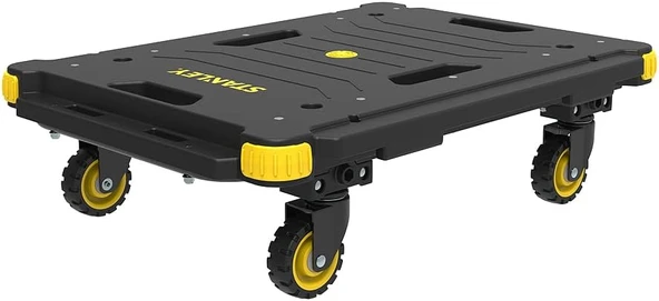 Pc531 137 Kg 55X45 Cm Dört Tekerli Yük Paket Taşıma Arabası, Sarı/Siyah ürün görseli 1