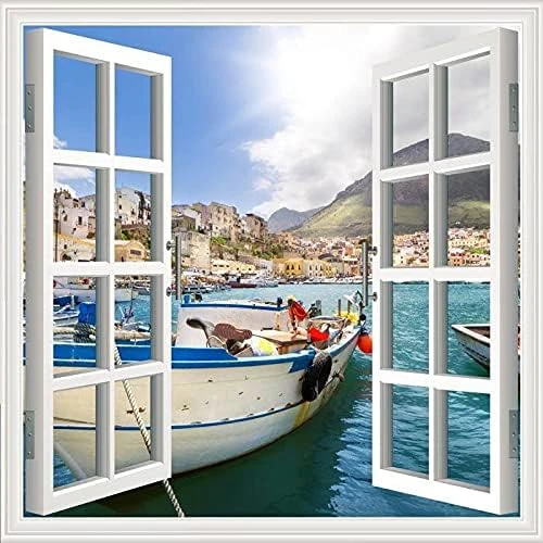 Pencere Poster Duvar Kağıdı Kasaba Yapışkanlı Sticker ürün görseli 1