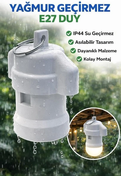 E27 Yağmur Duy - Asılabilir Dış Mekan Lamba Duy ürün görseli 1