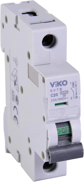 6Vtb-1C20 Otomatik Sigorta 6Ka C Tipi 1 Kutup 20A ürün görseli 1
