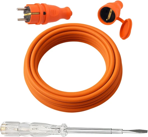 Seyyar 3 Metre Uzatma Kablosu Ttr Cca Çok Telli 3X2.5 Mm Elektrik Kablo Kalem Dişi Erkek Fiş ürün görseli 1