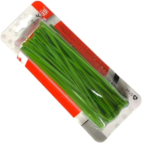 Tek-İş Yeşil Plastik Kablo Bağı | 140Mm X 2.5Mm | 100 Adet | Cırt Kelepçe Seti | Tel Bağlama Kablo Düzenleyici ürün görseli 1