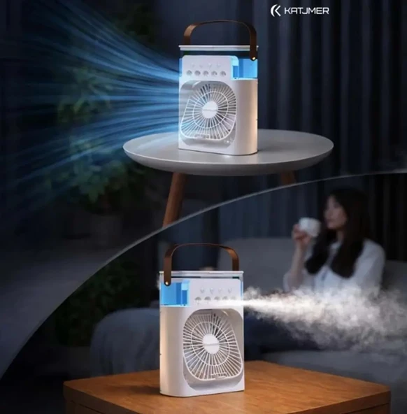 Aksu Katjmer Ktfn-21 Buharlı Işıklı Masaüstü Usb Fan (Beyaz) ürün görseli 1