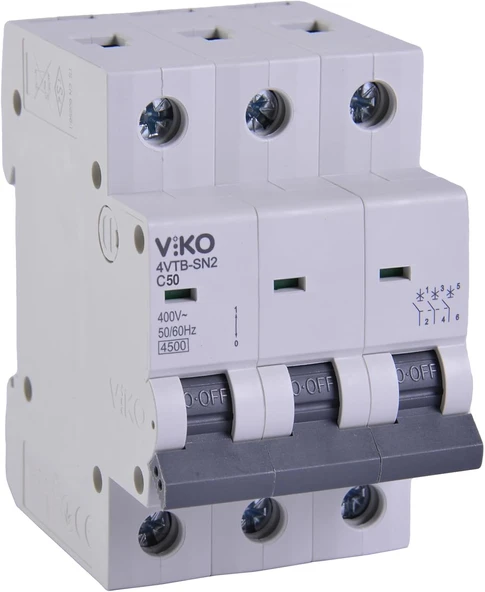 4Vtb-3C50 Otomatik Sigorta 4,5Ka C Tipi 3 Kutup 50A ürün görseli 1