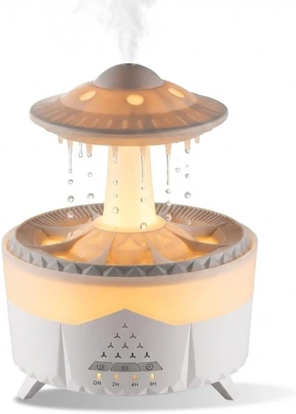 Ufo Tasarımlı Hava Nemlendirici Aroma Difüzör, Atmosfer Aydınlatmalı, Zamanlayıcılı, 145X189Mm ürün görseli 1
