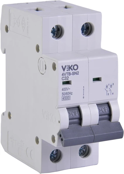 4Vtb-2C32 Otomatik Sigorta 4,5Ka C Tipi 2 Kutup 32A ürün görseli 1