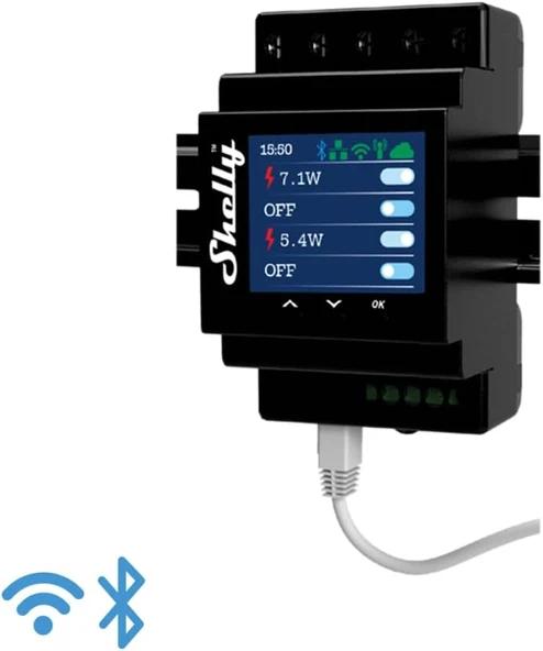 Shelly 4Pm | Wlan, Lan Bluetooth 4 Kanallı Röle Şalteri, Tüketim Ölçümü Ile – 40 A | Din Ray Şapka Rayı | Alexa Google Ile Uyumlu | Ios Android Uygulaması | Cihazlardan Uzaktan Kumanda ürün görseli 1
