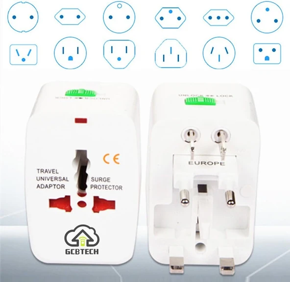 Universal Seyahat Fişi (150 Ülkeler) Weltreise Fiş/Seyahat Adaptörü/Power Charger Plug/All In One Universal Adaptörü Eu Us Uk Au China (Beyaz) ürün görseli 1