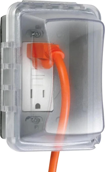 Taymac Mm510C Tek Katlı Yatay/Dikey Hava Koşullarına Dayanıklı Priz Kapağı, 9,5 Cm Derin, Şeffaf ürün görseli 1