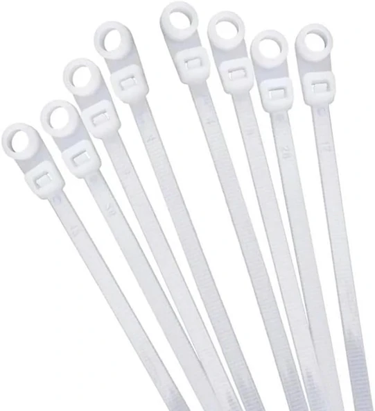 Vida Delikli Kablo Bağı Plastik Kelepçe 100Lü Paket Beyaz 3.6X150Mm ürün görseli 1