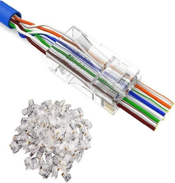 Alfais 4381 Yeni Nesil Delikli Cat6 Rj45 Konnektör Utp (100 Adet) ürün görseli 1