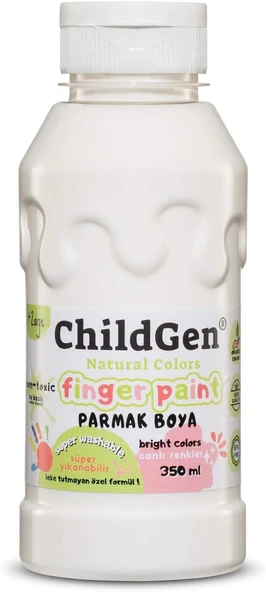Childgen Süper Yıkanabilir Parmak Boya 350 Ml Şişe Beyaz ürün görseli 1