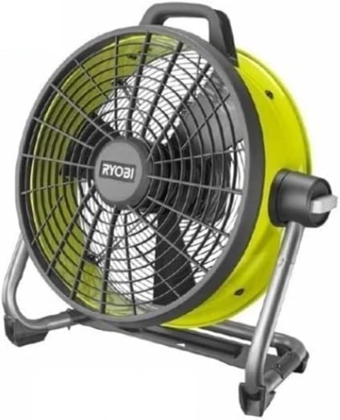 Ryobi V Akülü Ayaklı Vantilatör R18F5-0 (Kablosuz Zemin Vantilatörü, Maksimum Hava Sirkülasyonu Için 45 Cm Tambur, 220 Derece Dönme, 3 Hız Seçeneği, Pilsiz Kutuda Şarj Cihazı), Siyah ürün görseli 1