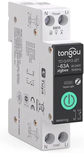 Zigbee 63 Amper Akıllı Sigorta (Tuya, Life, Zigbee2Mqtt Uyumlu) ürün görseli 1