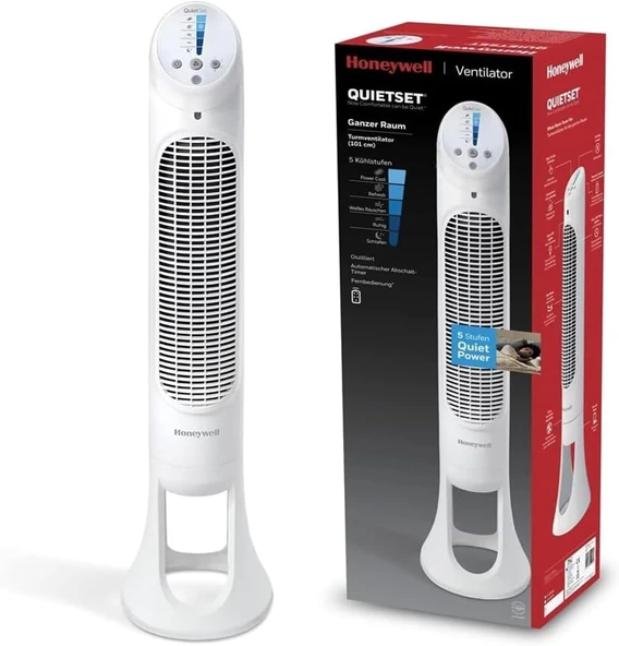 Honeywell Quietset Hyf260 Tüm Oda İçin Salınımlı Kule Vantilatör, 5 Hız Ayarı, 80 Derece Salınım, Zamanlayıcı Fonksiyonu, Aydınlatma, Otomatik Kapanma, Uzaktan Kumanda ürün görseli 1